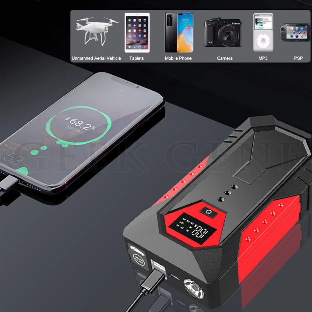 Portable Car Jump Starter 18000mAh Power Bank Car Booster Charger 12V Starting Device Petrol Diesel Car Emergency Booster